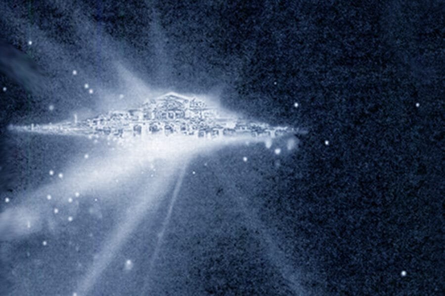 Celestial Floating City in Space